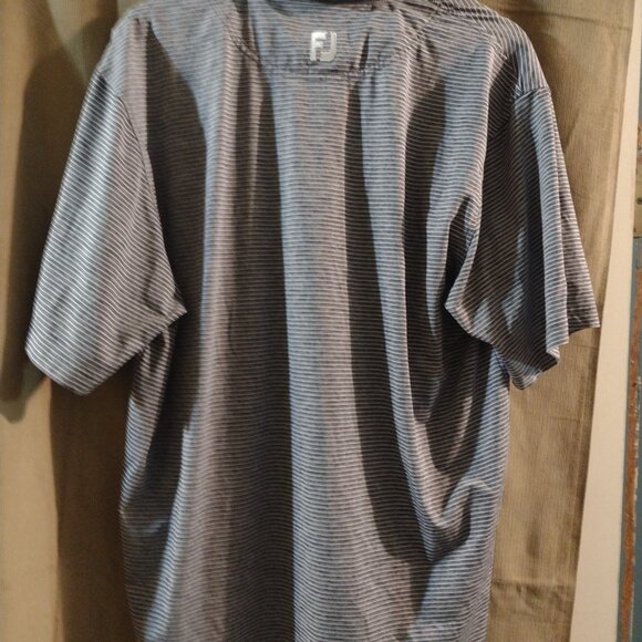 Fj Footjoy mens XLt striped shirt with Mitsubishi Electric monogram - Picture 4 of 5